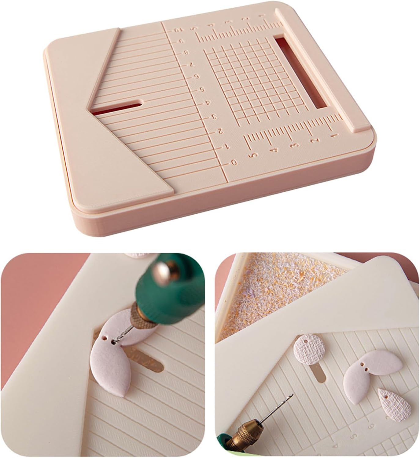 Multipurpose Craft Tool Box with Guide Holes for Drilling On Jewelry Making Materials and Art Supplies Use Drilling Platform with Containment