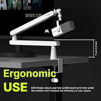 Amazon | IXTECH ホワイト マイクブームアームスタンド 薄型ブーム