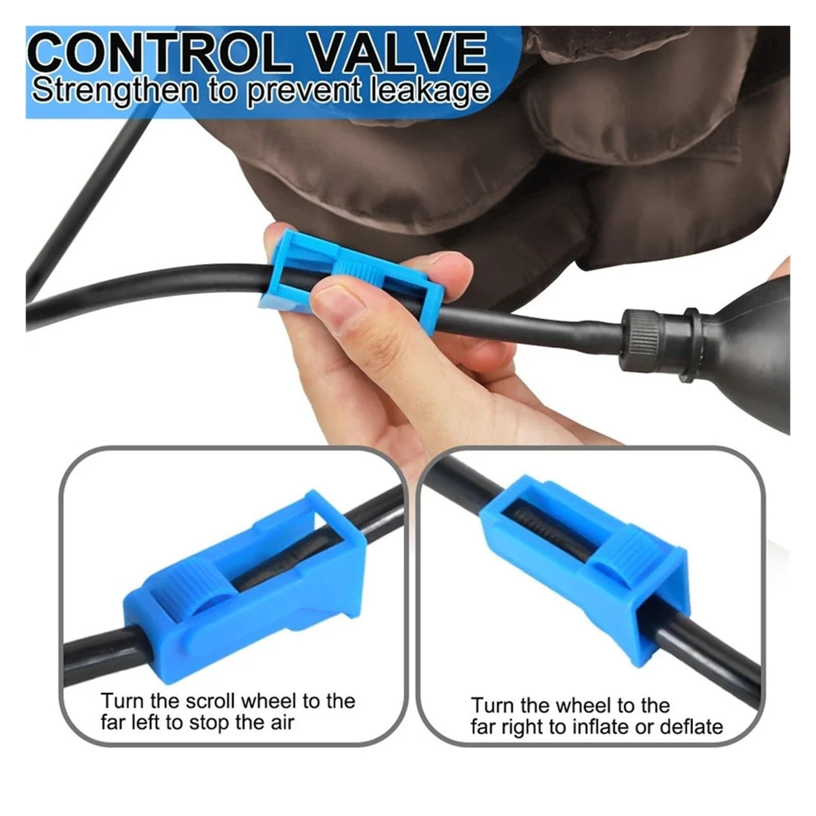 Adjustable Inflatable Neck Pillow For Travel Car Airplane