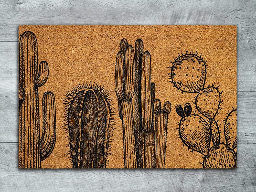 Cactus Close Up Doormat,Welcome Cactus Doormat,Cactus Doormat,Cactus Mat,Welcome Funny Cactus Doormat Home Decor Door Mat 30X18 Inch