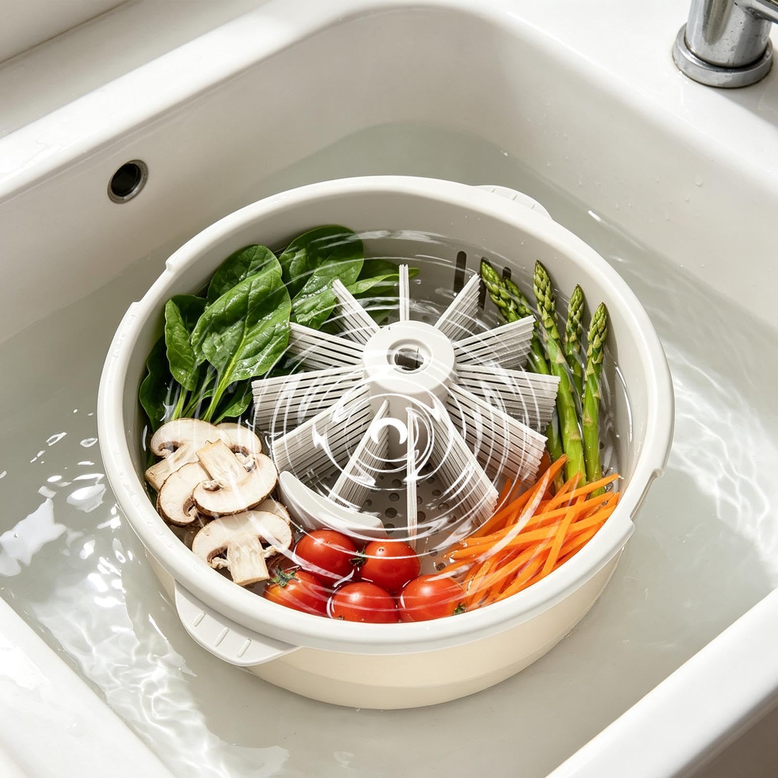 Gran centrifugadora de ensaladas Purificador multiusos, limpieza manual y