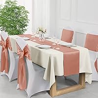 Vista 107 de Manyshofu 12Pcs Satin Orange Table Runner - 12 x 72 Inch Long Size, Party Table Runner Decor Bright & Smooth Wedding Decorations Table Runners for