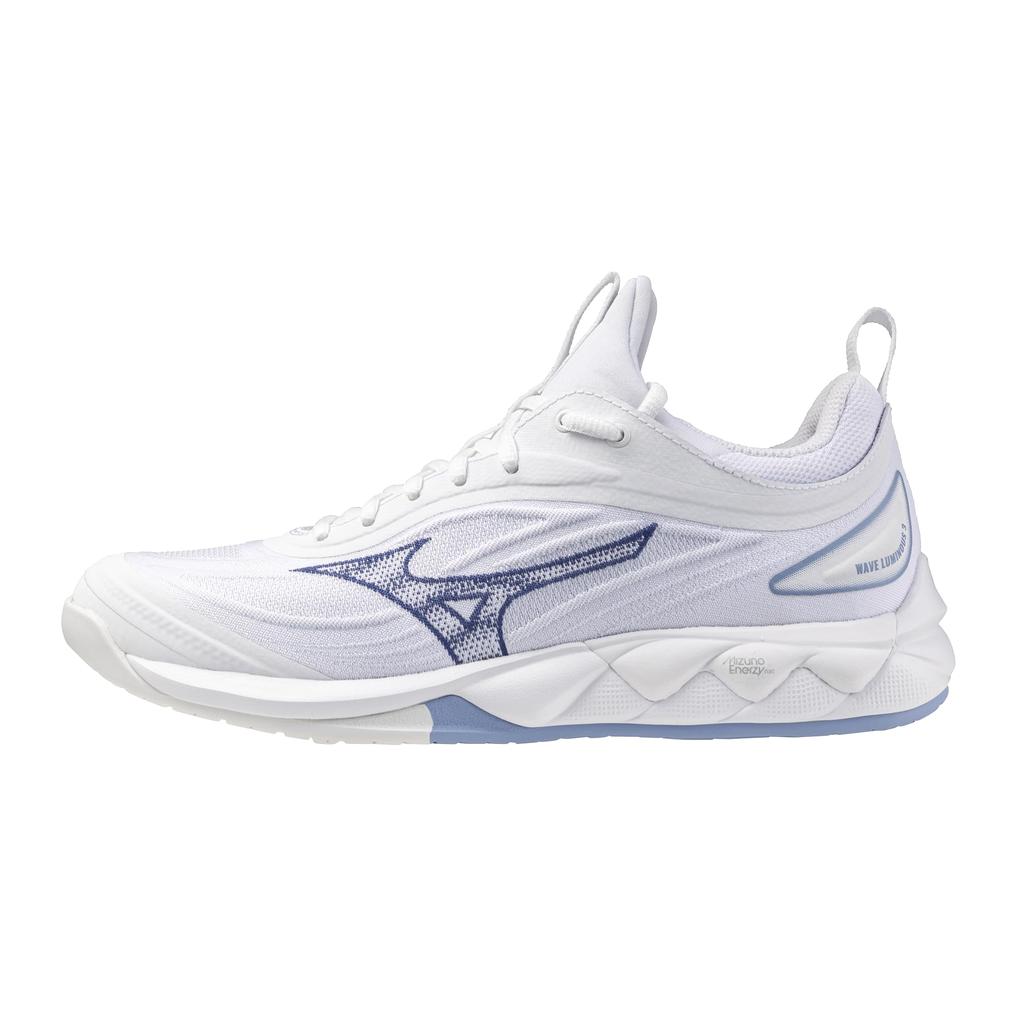 Mizuno Wave Luminous Women's Volleyball Shoe, White/Bellwether Blue, 9.5