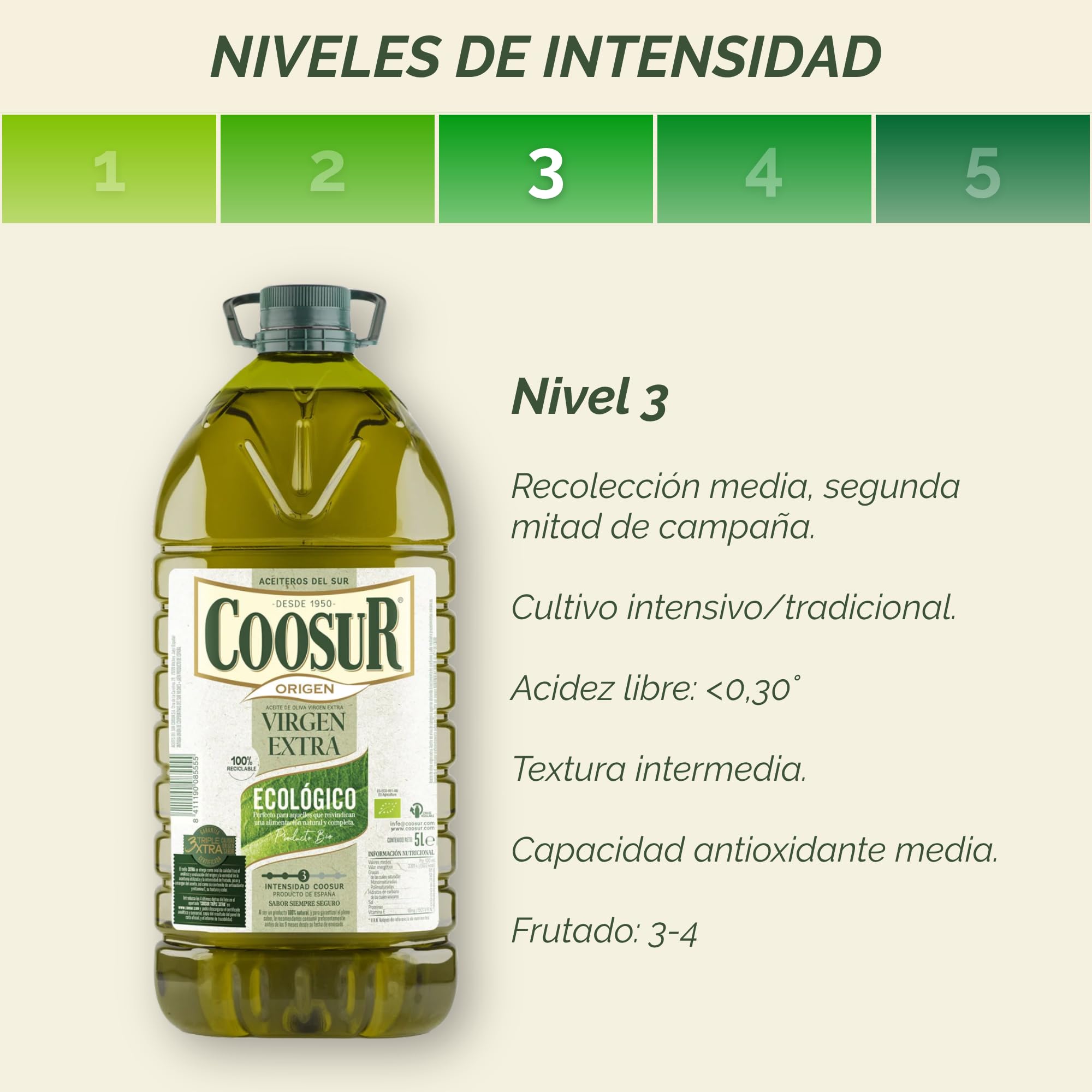 Coosur - Aceite de Oliva Virgen Extra Ecológico - 5L