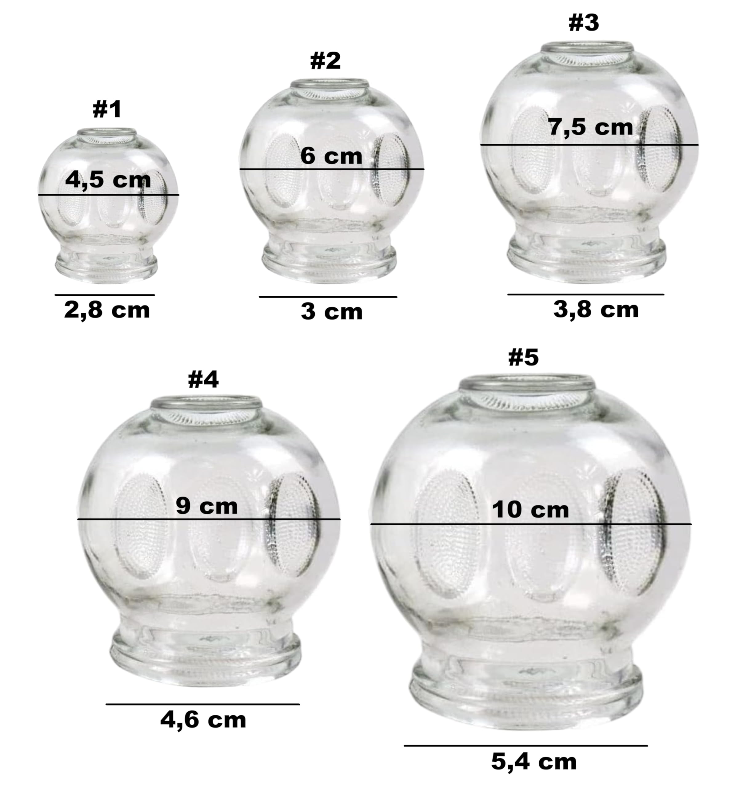 Set di coppette in vetro, coppette per il fuoco, massaggio sottovuoto per il rilassamento muscolare e il sollievo dal dolore, coppettazione Hijama Hacamat, terapia, Cupping Banki (24 pezzi, 7,5 cm)