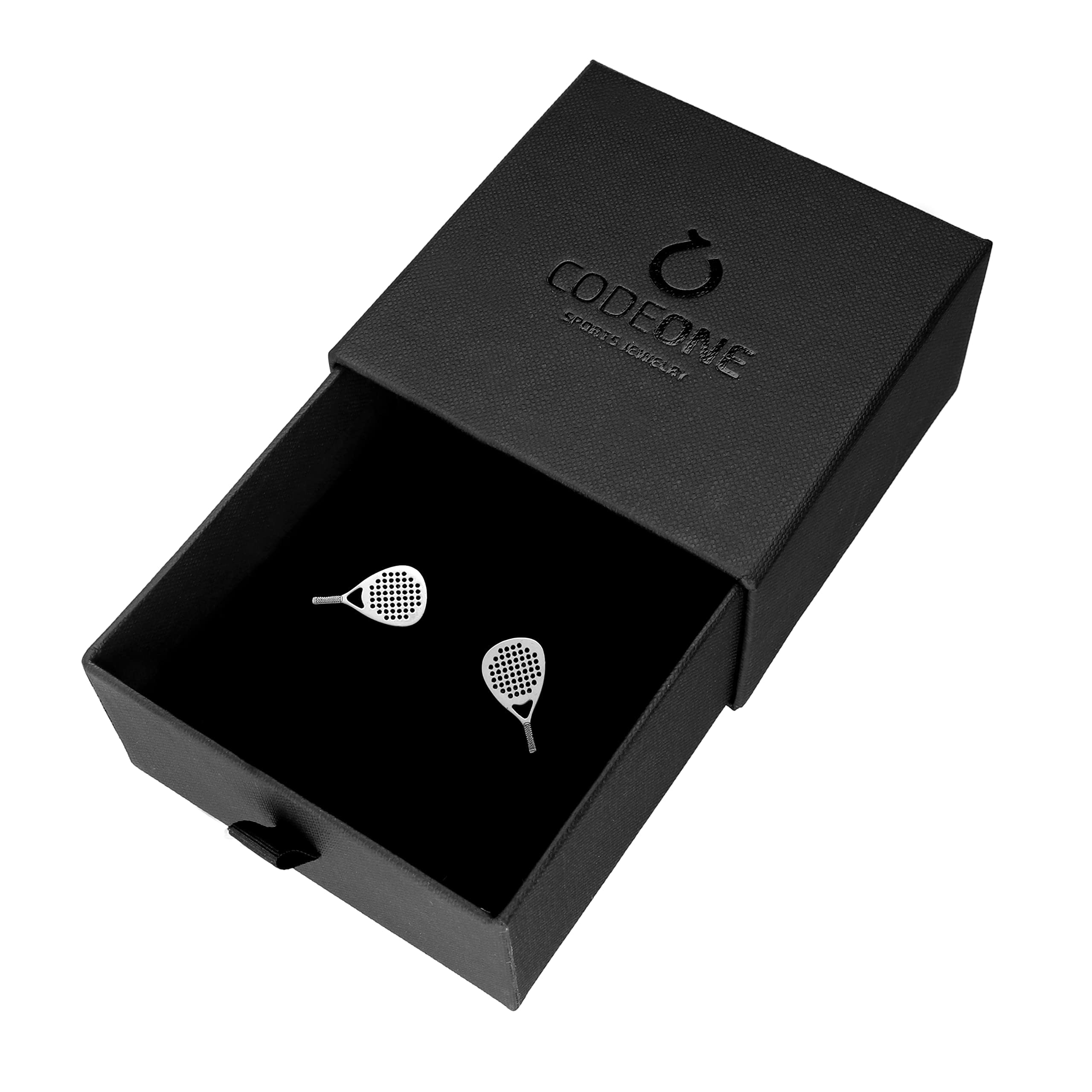 CODEONE Gemelli Racchetta da Padel | Acciaio Inossidabile | Design Artigianale Sportivo | Gemelli Racchetta | Confezione Regalo