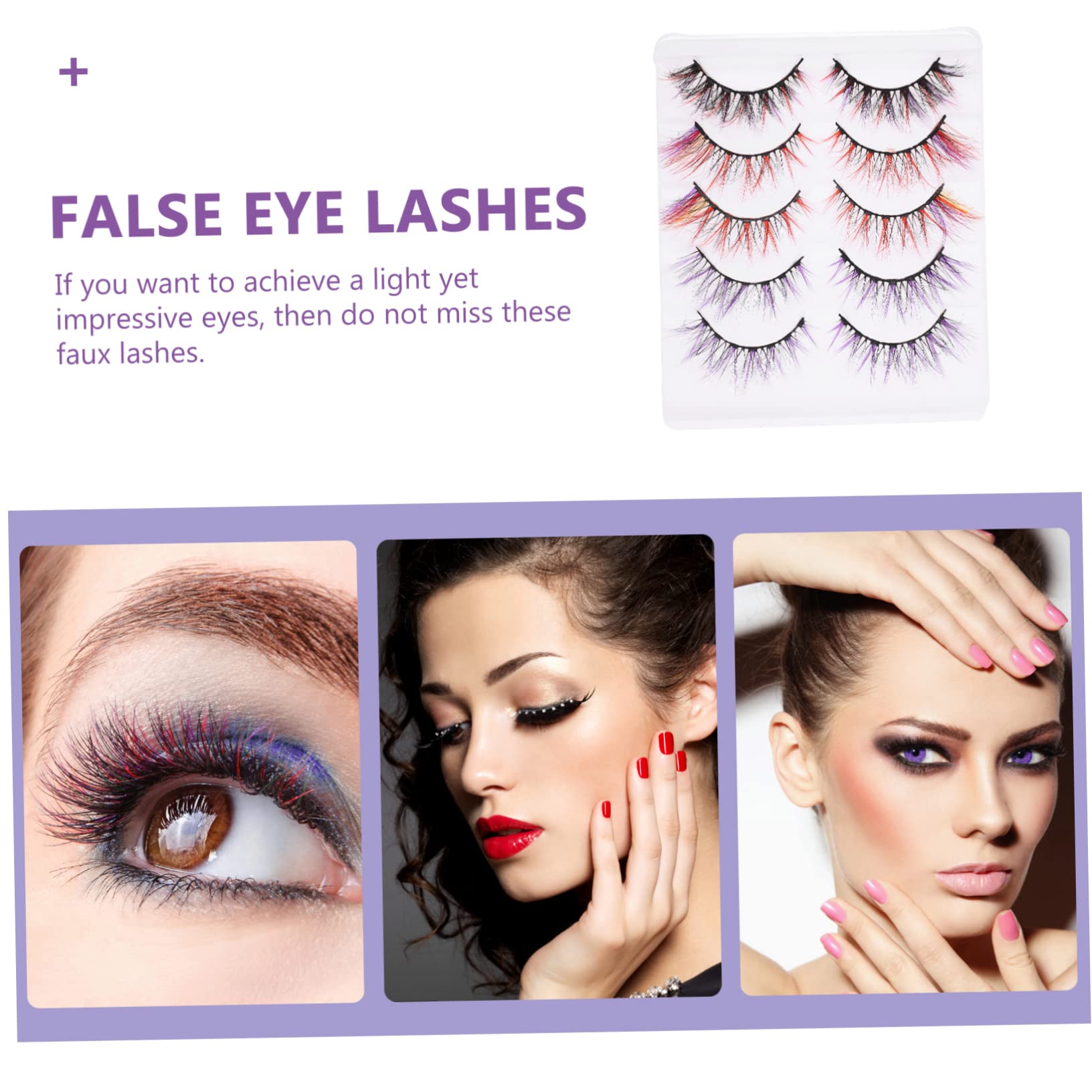 Baluue 25paia Ciglia Colorate Per Cosplay e Halloween Effetto Volume Per Makeup Da Festival e Occasioni Speciali