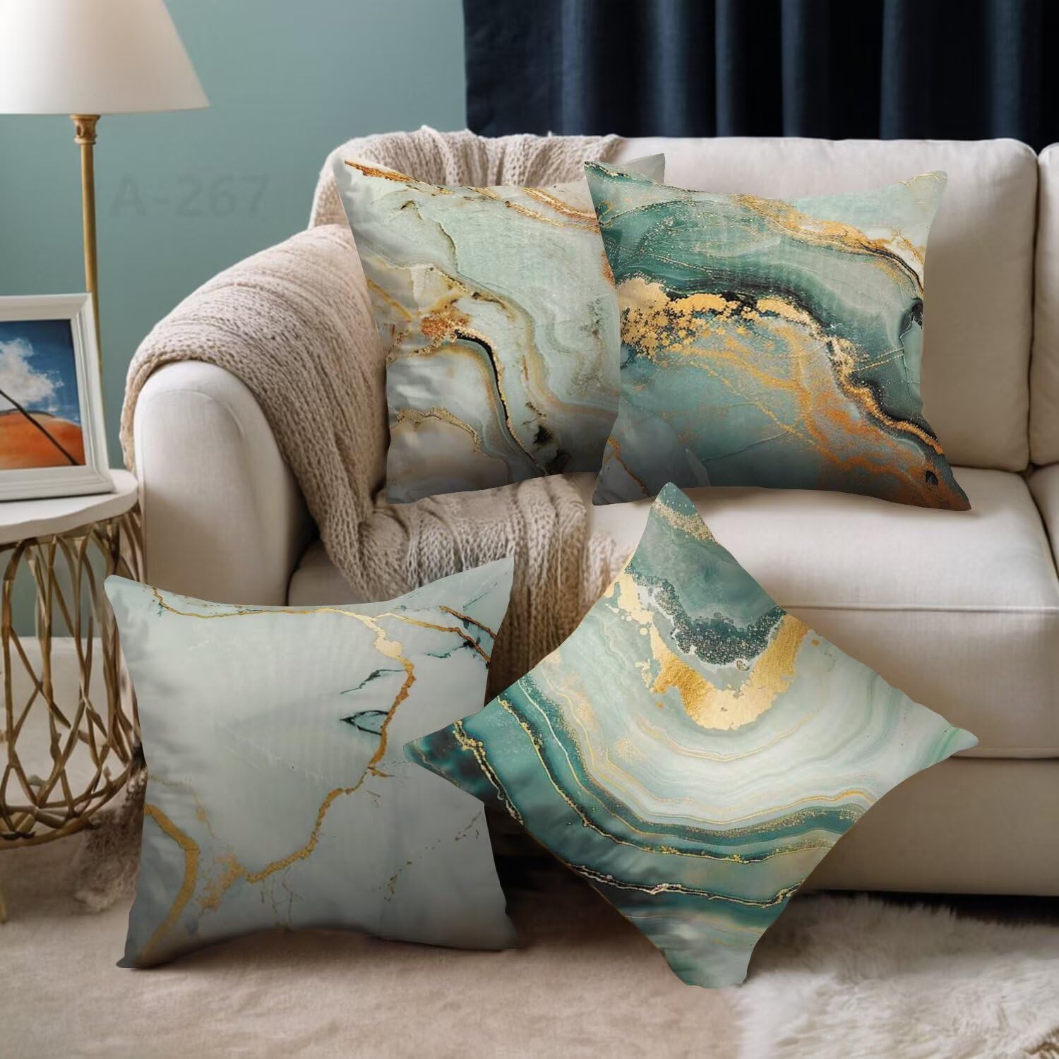 IH Casa Decor Coussin Imperméable Extérieur (Marbre Blanc) - Ensemble De 2 | Home Depot Canada