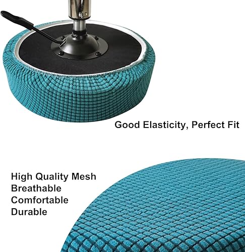 Miniatura 3 de Funda redonda para taburete de 12 a 16 pulgadas, fundas de asiento redondas para taburetes de bar, tela de lujo elástica, lavable, jacquard a prueba