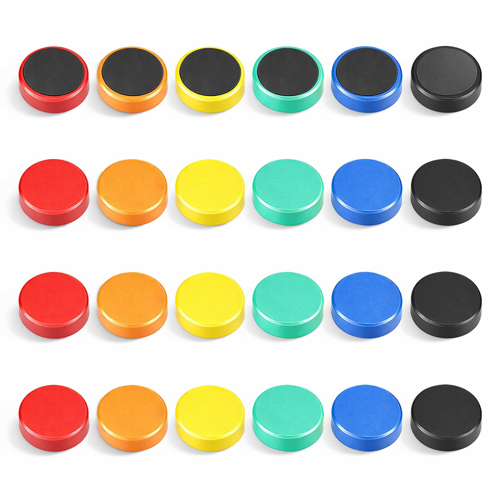 FINDMAG 24 Pack Fridge Magnets, Whiteboard Magnets, Strong Refrigerator Magnet, Colourful Round Magnets for Notice Board, Classroom, Home, School, Office, Lockers, Picture, DIY, Whiteboard