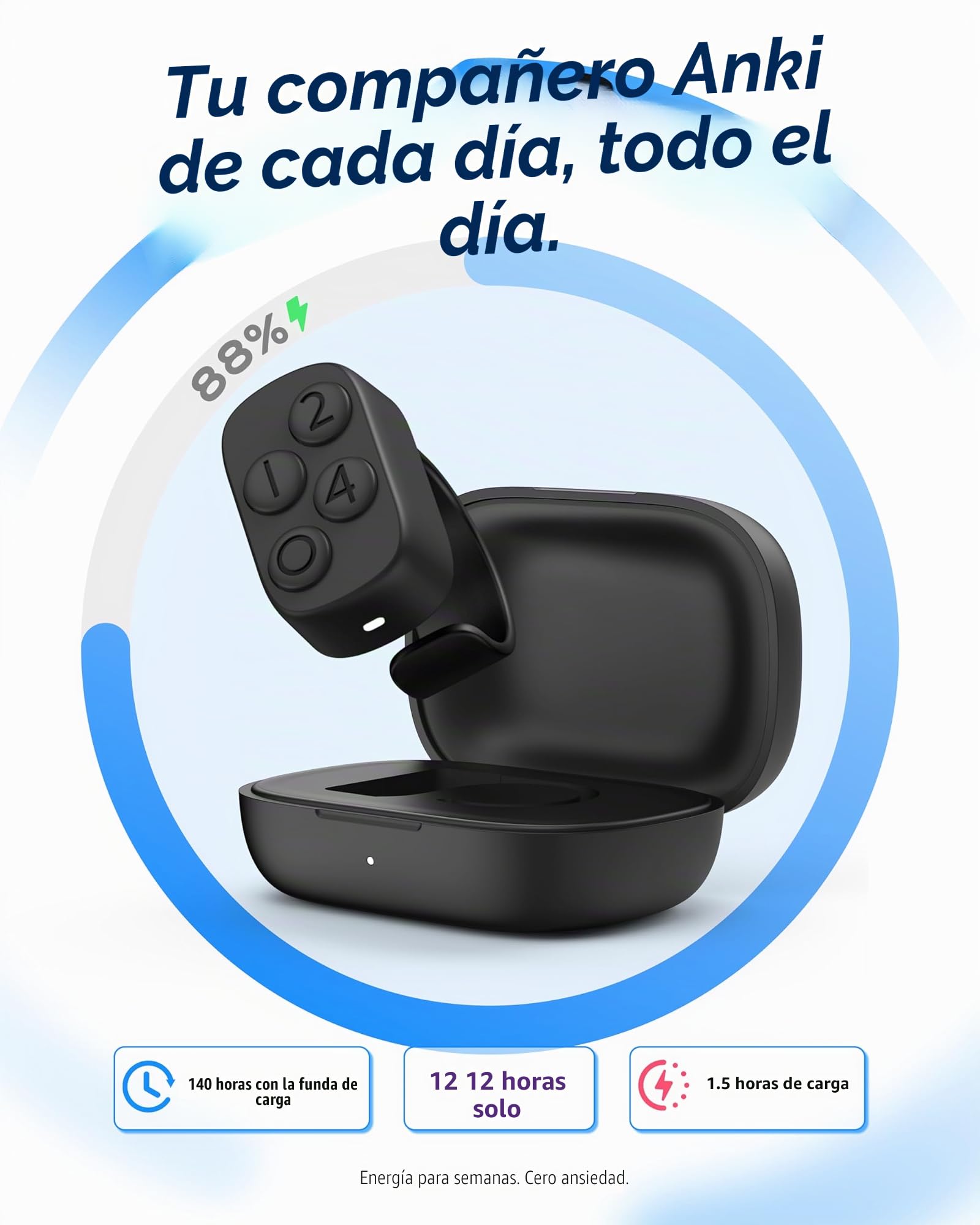 Stouchi 2.0 Mando a distancia para Anki, 2026 Nuevo [Sin remapeo y sin complementos] Mando a distancia Anki de emparejamiento rápido con estuche de carga de 140 horas Compatible con MacBook, portátil
