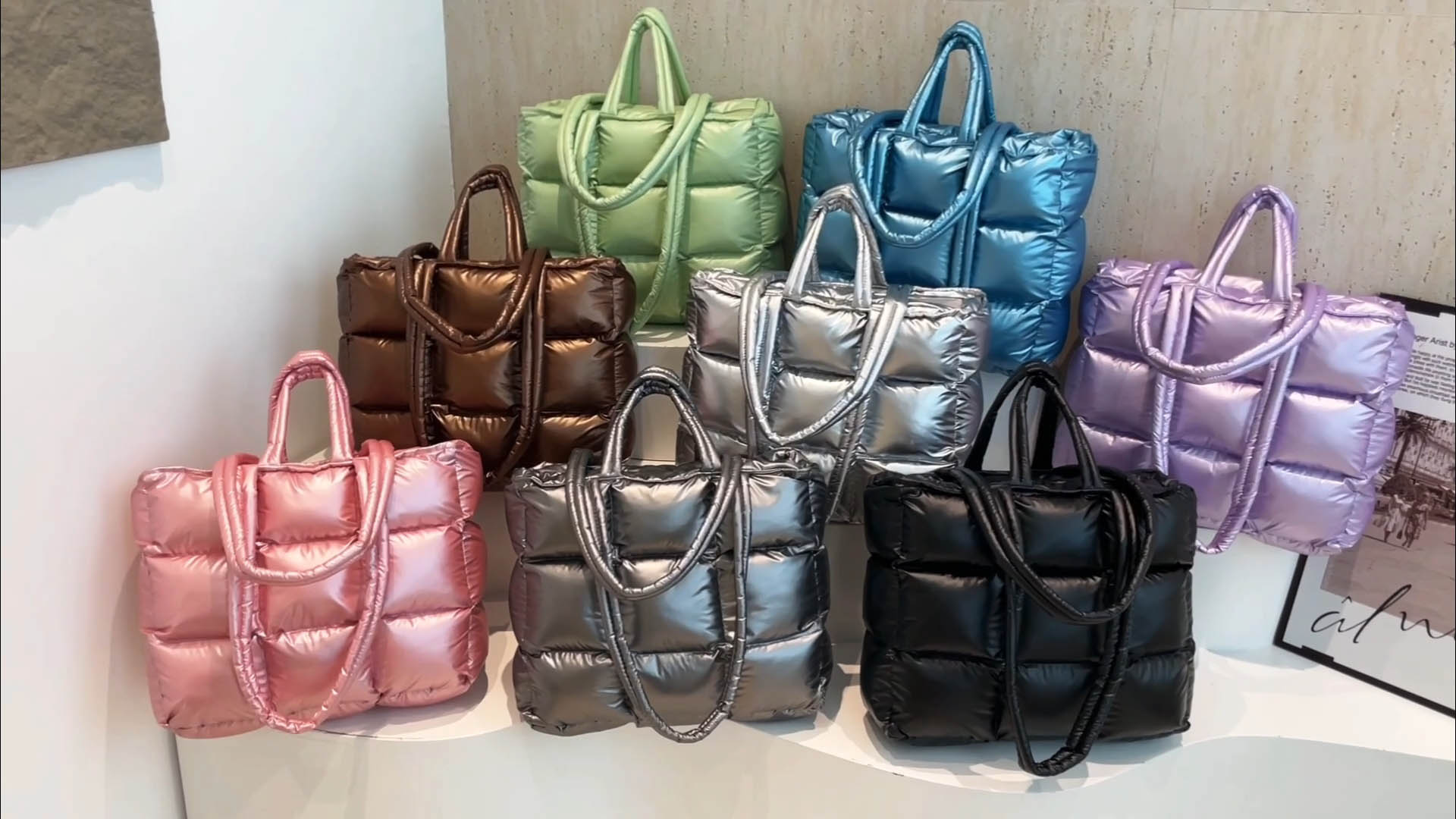 Bolso Tote Acolchado Puffer para Mujer miniatura 7
