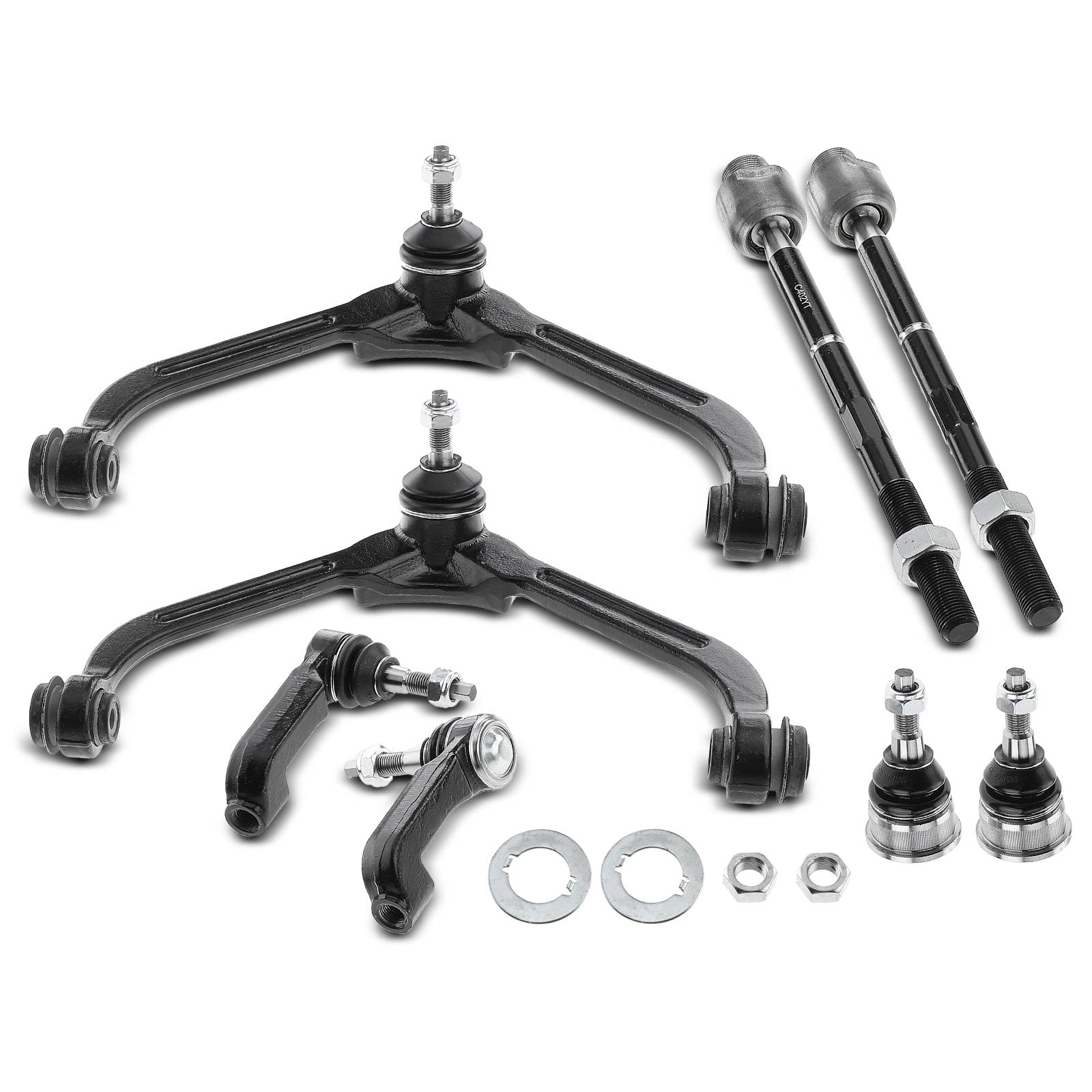 Frankberg 2x Braccio di controllo + 4x Testa del Tirante+ 2x Articolazione di supporto Sospensione delle ruote Anteriore sinistro Destro Compatibile con Cherokee KJ Replace# 52088632AB