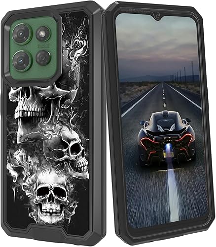 BEOTIWAD for Motorola Moto G Play 5G 2025/G Power 5G 2025 Case Skull Mixed Dual 