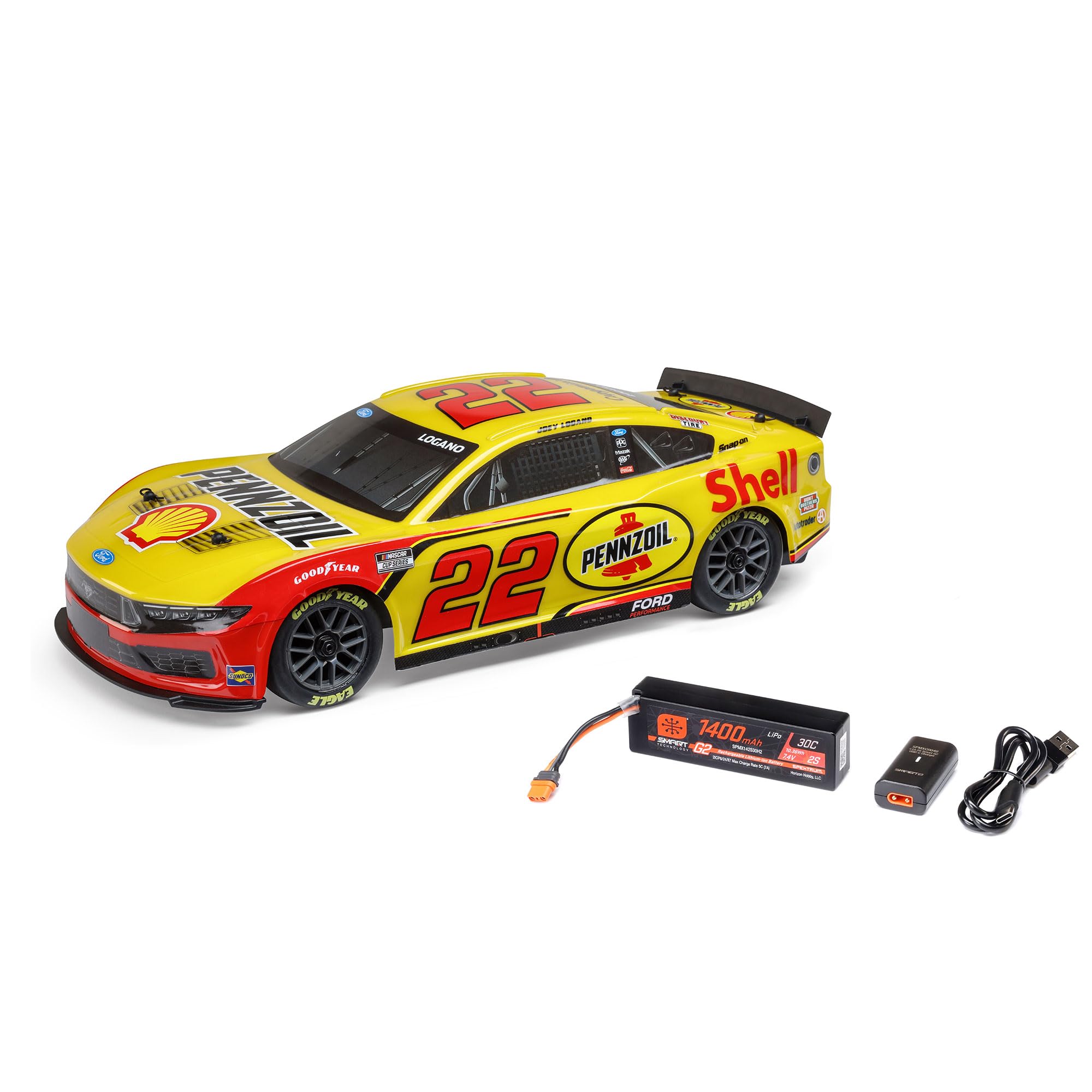 Amazon.com: Losi 1/12 NASCAR RC Race Car Joey Logano No. 22 2025