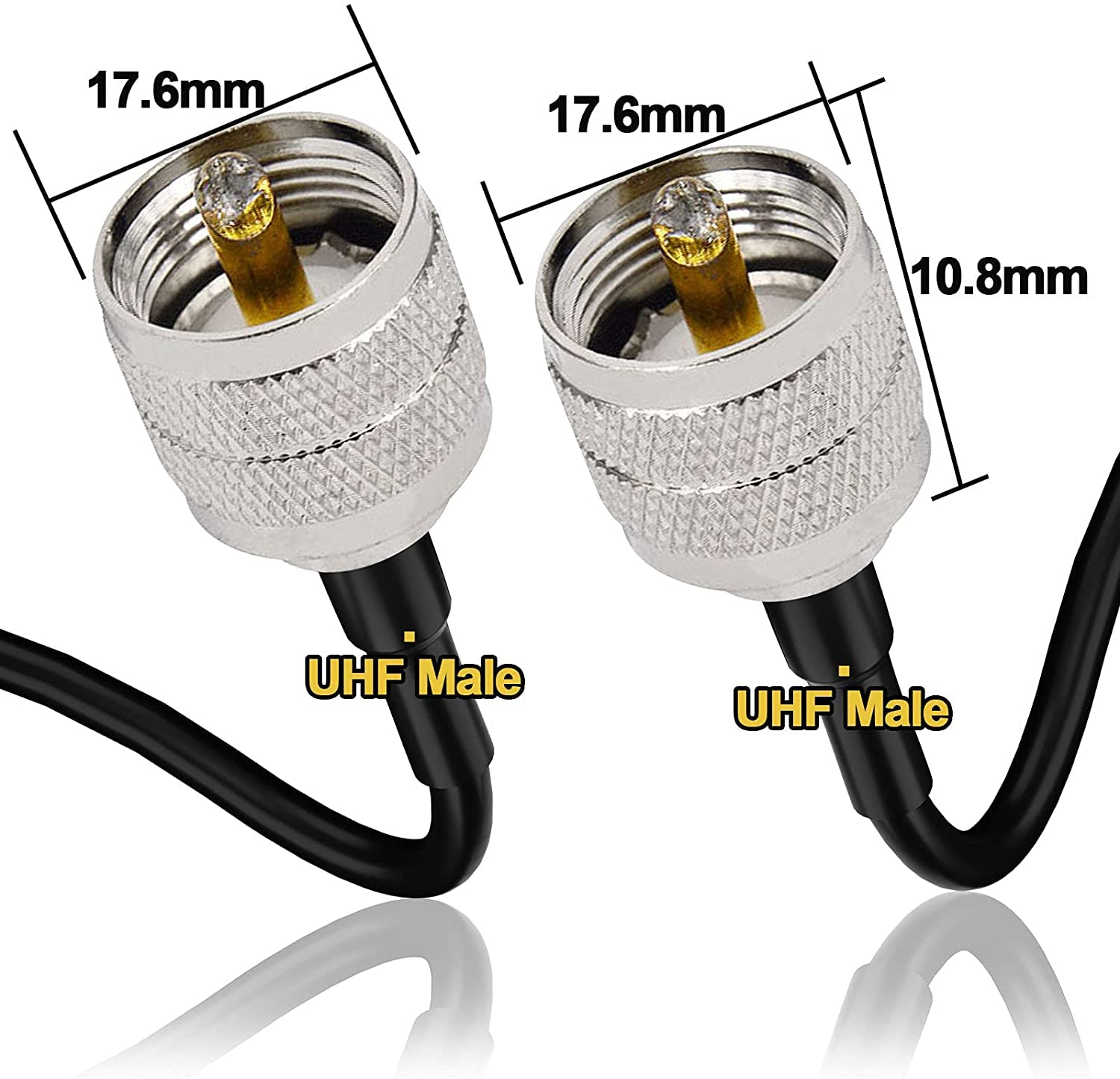 YILIANDUO 5M Coax RG58 UHF Male to Male Connector Cable Kit for CB VHF UHF Ham Radio PMR Wireless LAN Devices SWR Meter - Image 3