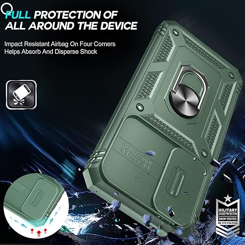 Miniatura 5 de Funda compatible con S24 Funda para Galaxy S24 con cubierta deslizante para cámara, doble capa protectora de grado militar a prueba de golpes y