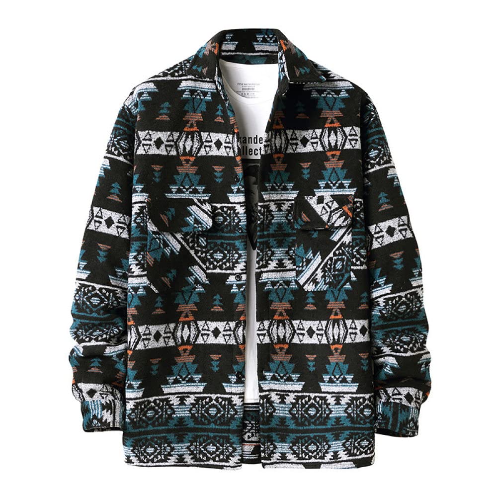 HGJH Herren Thermohemd, Herren Langarm Flanellhemd Thermohemd Retro Grün Baumwollhemd Herren Regular Fit Holzfäller Bequem Karierte Hemdjacke Lässiges Arbeitshemd Für Herren Jungen