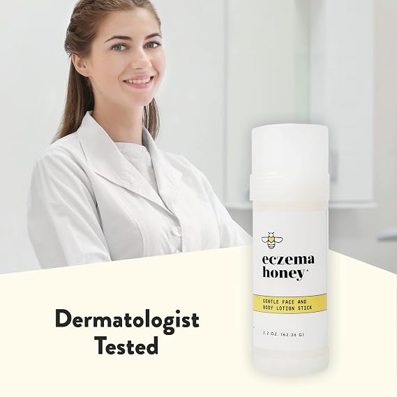 ECZEMA HONEY Gentle Face & Body Lotion Stick for Psoriasis & More (2.2 Oz) | Moisturizing Colloidal Oatmeal Hand Cream for Extremely Dry Skin - Eczema Lotion Helps Dermatitis