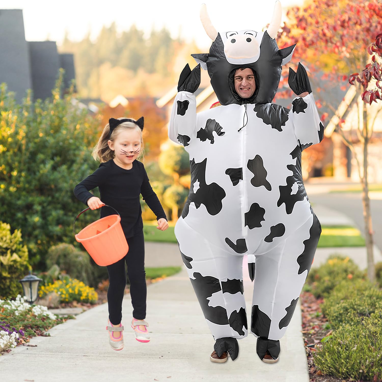 XAMOFAN Costume da Mucca di Maiale Gonfiabile Costume Costume gonfiabile Cosplay Halloween Roleplay Party Holiday per Adulti