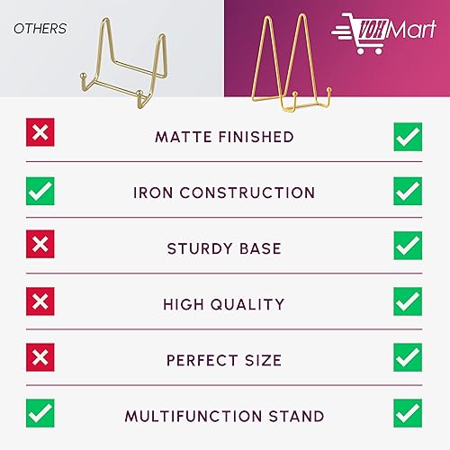 Miniatura 8 de Paquete de 2 soportes decorativos de 4 pulgadas para exhibir, soportes de metal negro para exhibir en la mesa, soporte de marco de fotos moderno y