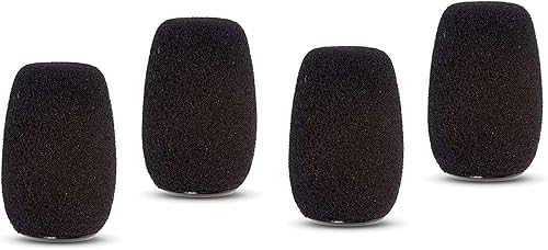 Shure ACVG4WS-B - Parabrisas de espuma negra para micrófonos de condensador de cuello de cisne Centraverse contiene cuatro