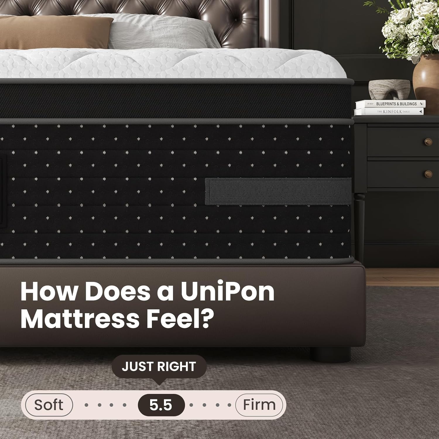Extra Firm King Size Mattress 10 Inch, Hybrid Mattress in a Box Couples Motion Isolation with Extra Lumbar & Shoulder Support for Pain Relief, Fiberglass Free - 365 Night Trial