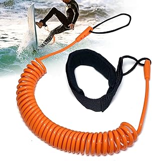 10 Füße Surf Leash,SUP Kajak Sicherheitsleine,Coiled Fußschlaufe Einziehbares für Surfbretter,Stand Up Paddle Board