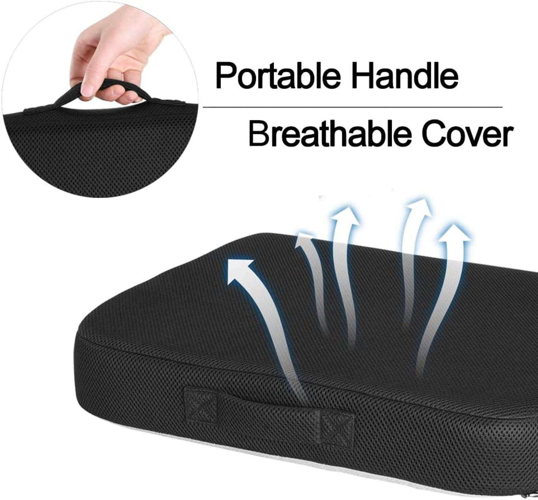 Coussin de siège en Mousse à mémoire de mémoire, tampons de Chaise pour Voiture de Bureau, idéal pour Coccyx orthopédique Améliore la Posture, Disponible en Quatre Couleurs (48x45x9cm)