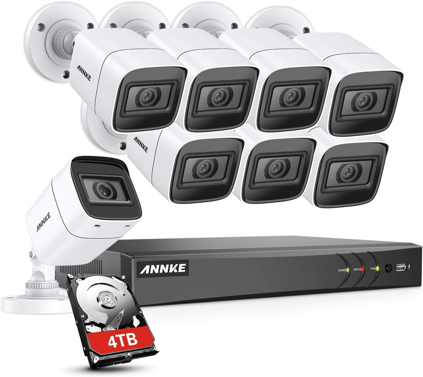 ANNKE 4K Home Security Camera System 8CH H.265+ CCTV DVR Recorder with 8X 4K