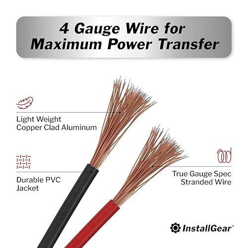 Miniatura 2 de InstallGear - Cable de alimentación y tierra de 25 pies, suave al tacto