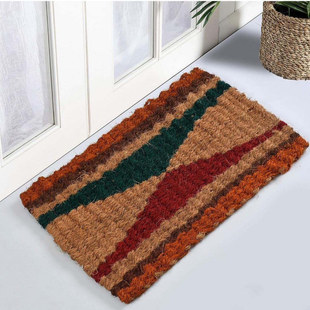Wyldy 100% Handmade Natural Coconut Coir Jute Printed Design Doormats Large Size Long Lasting, Main Entrance Rug Anti Skid for Indoor, Outdoor, Kitchen, Home and Office - 60 x 40 x 0.5 CM (Multicolor)-image-8