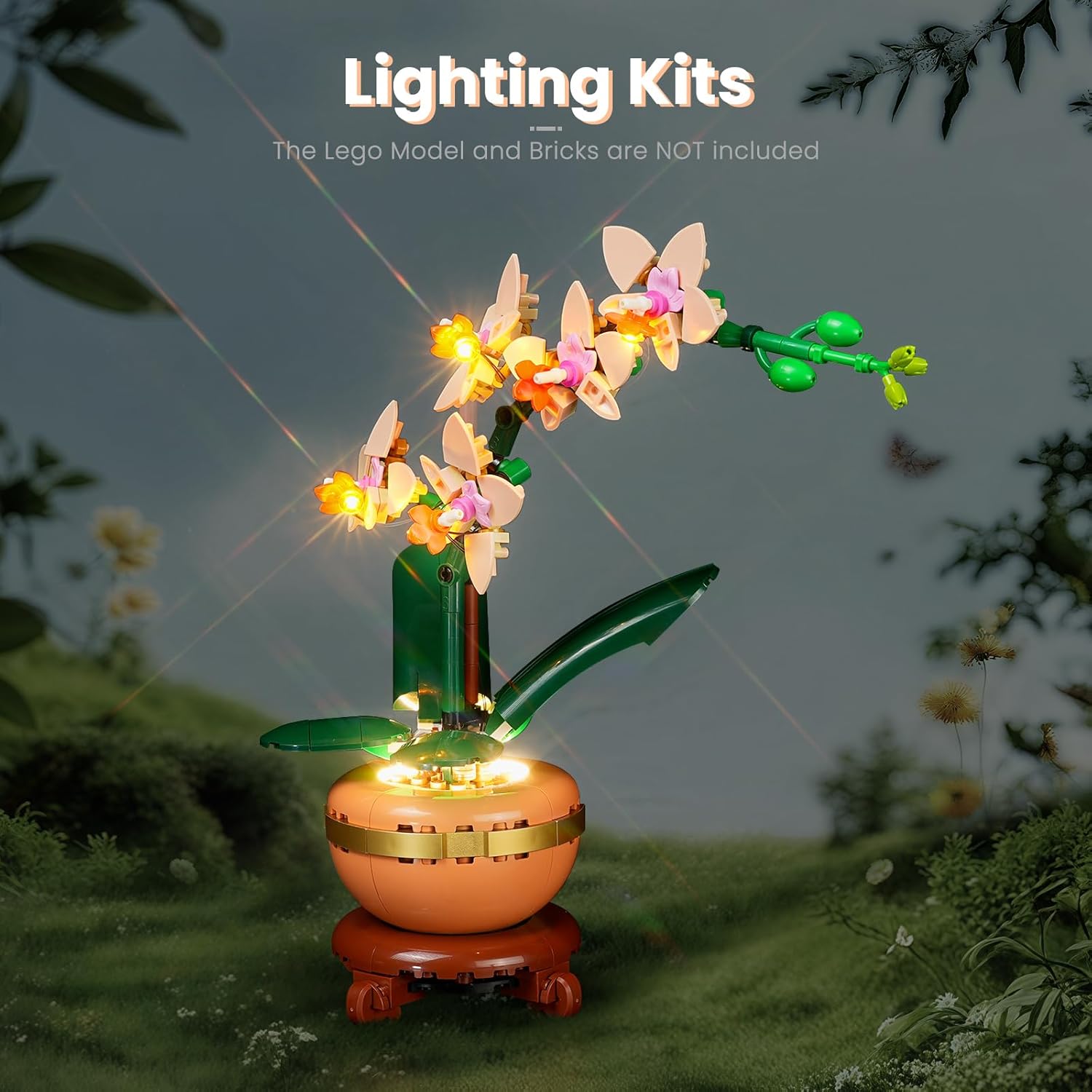 Light Kit for Lego 10343 Botanicals Mini Orchid Building Set, Led Lighting Kit Light Design and Configuration Compatible with Lego 10343 Building Blocks - NOT Included The Model Set Model Set