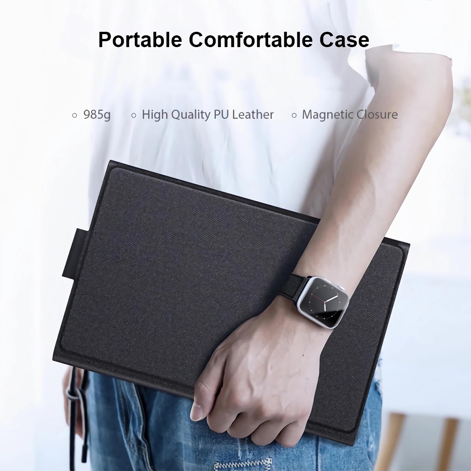 Etui z klawiaturą do Samsung Galaxy Tab A9 8,7 cala 2023 (SM-X110/SM-X115), Wbudowany Uchwyt Na Ołówek, Magnetyczna Odłączana Klawiatura Bezprzewodowa z Myszą Bluetooth