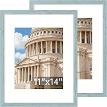 Vittanly 11x14 Picture Frame, Solid Wood Frame with Mat, 2 Pack