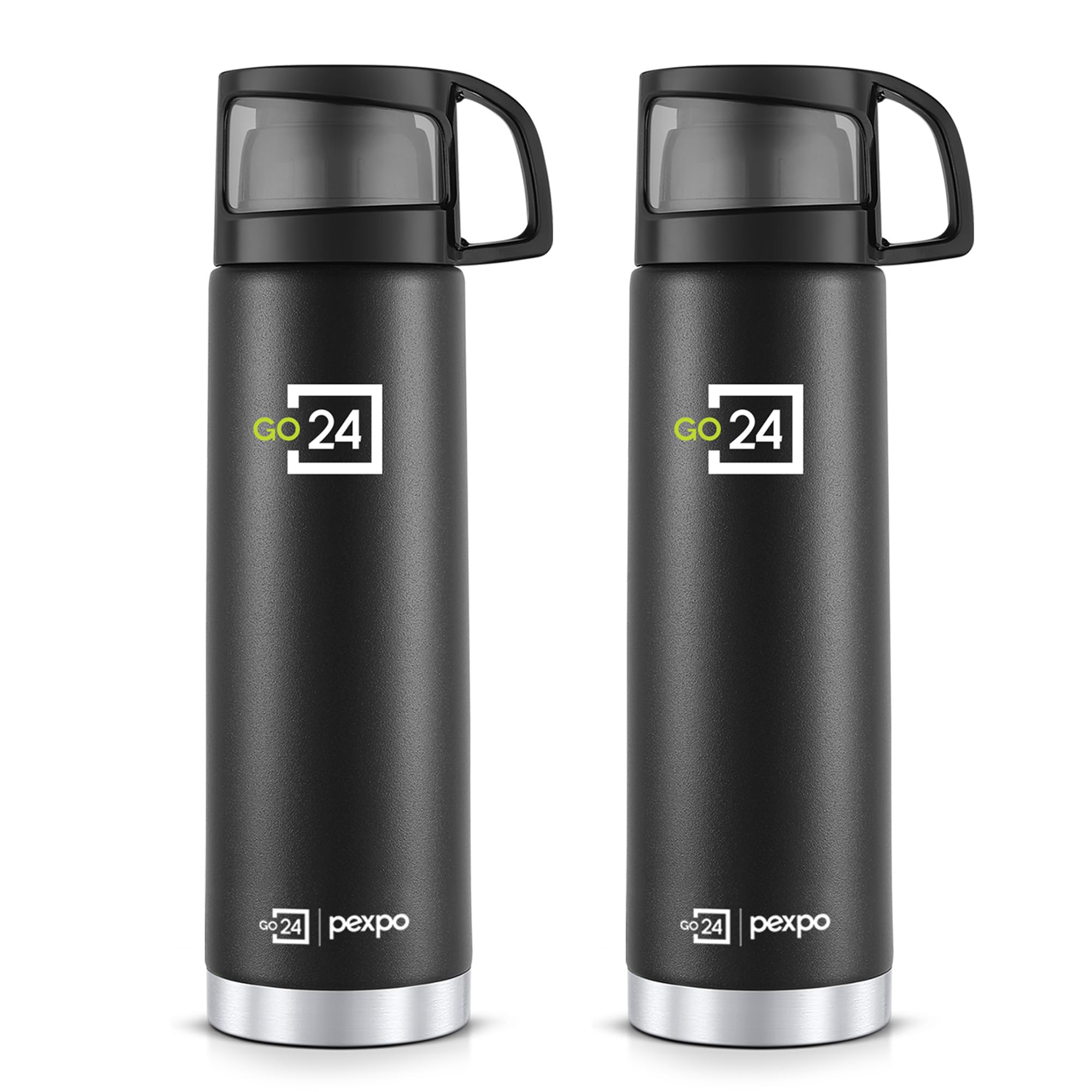 Go24 pexpo Stainless Steel Water Bottle Fererro Knight Black 1000ml