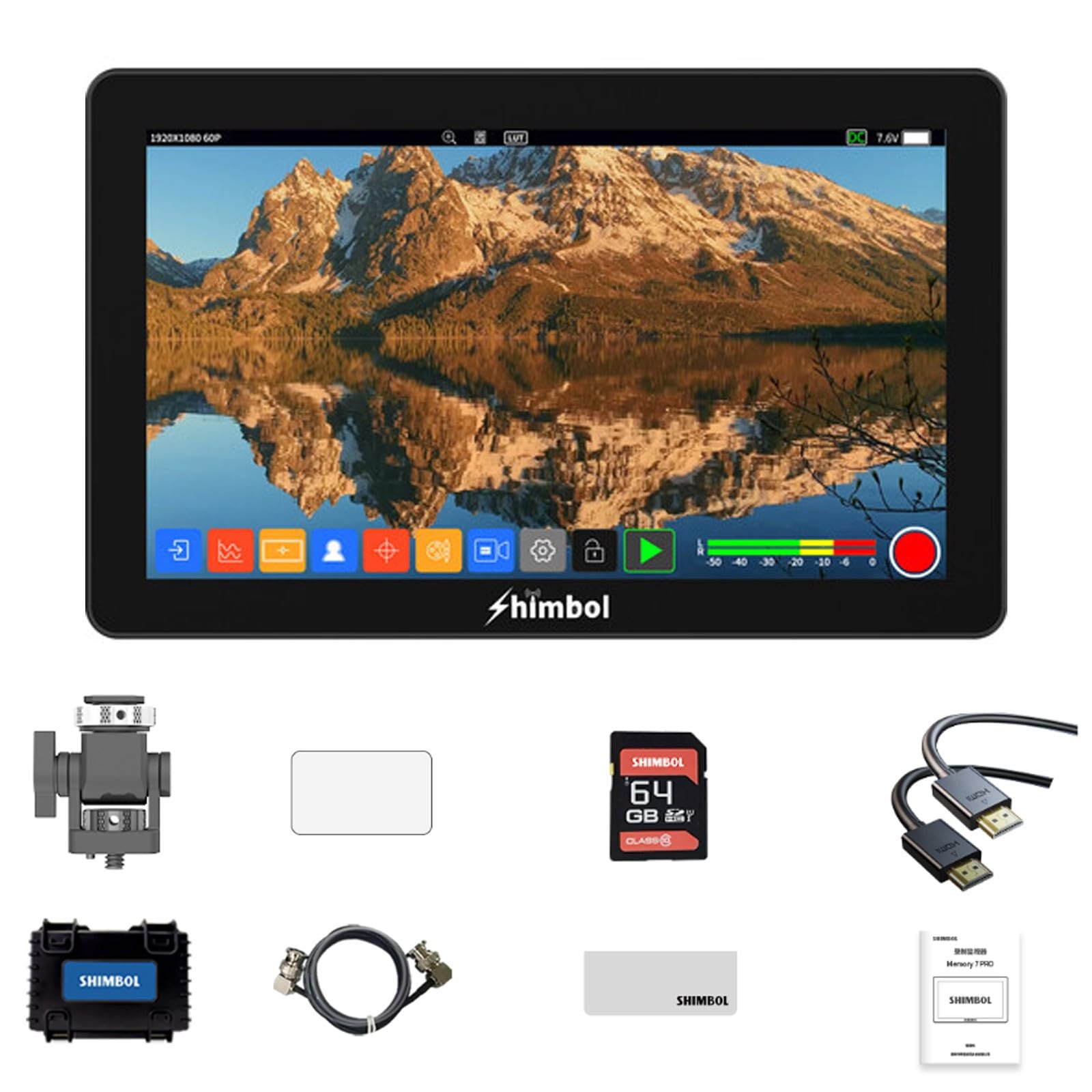 Amazon | Shimbol Memory 7 Pro 7インチ 3D LUT 2200Nits 4K HDMI/3G 