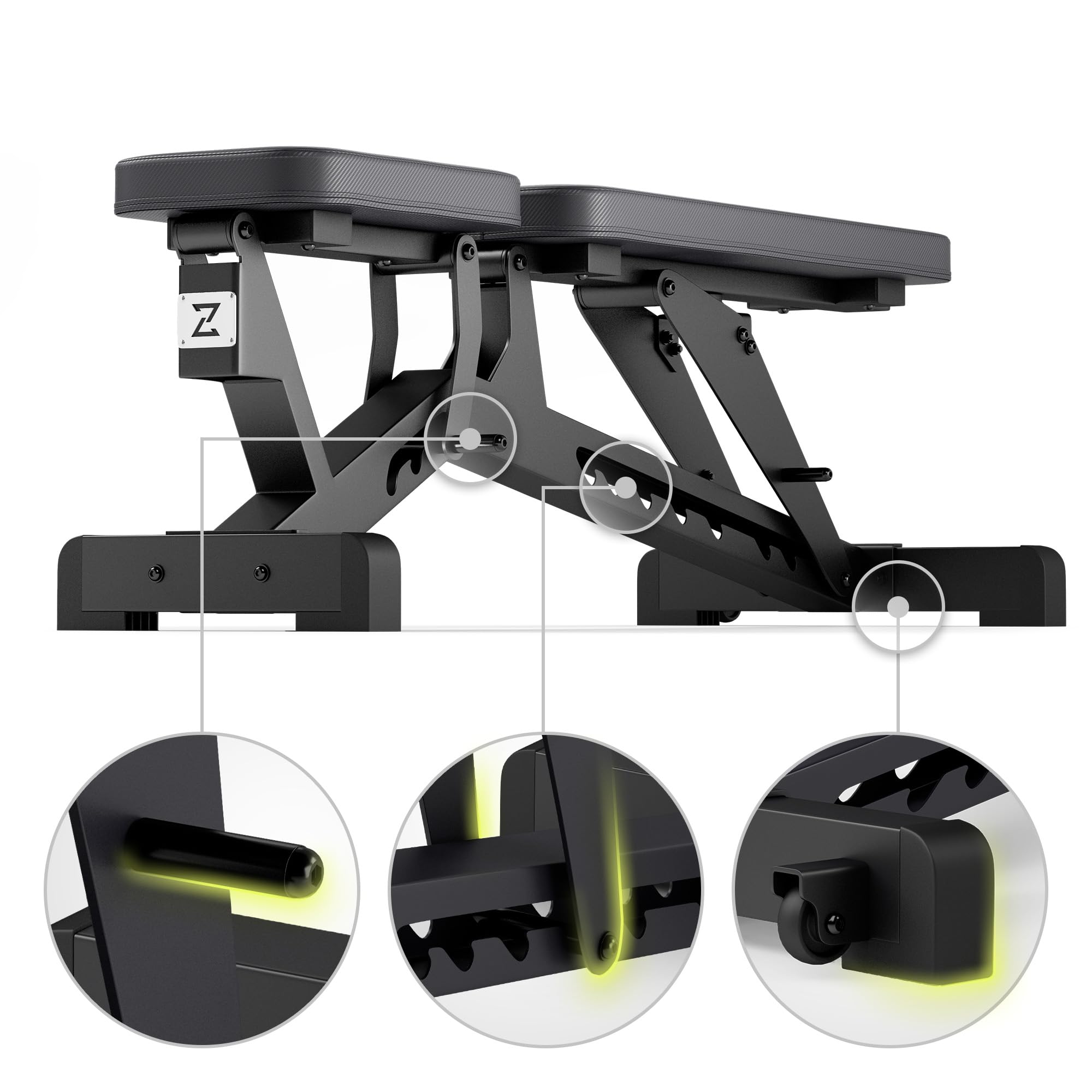 Zipro banco de entrenamiento plegable, banco de press de banca, banco de fitness, banco multifuncional para abdominales, equipo de fitness, banco plano, banco de pesas, estación de fuerza