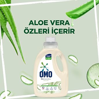 Omo Bio Sensitive Sıvı Deterjan Aloe Vera Özlü Hipoalerjenik 1500 ml