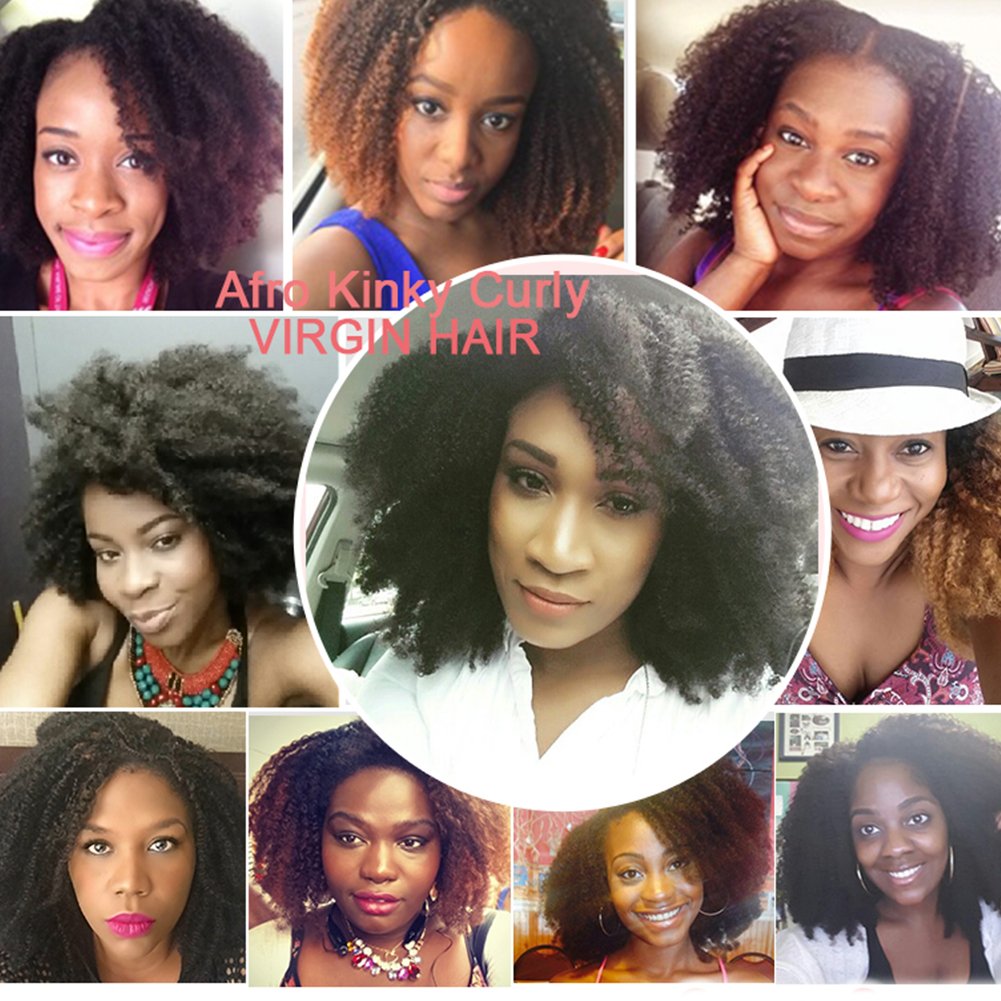 7A 4B 4C Kinky Curly Clip In Human Hair Extensions 7Pc Natural Brazilian African American Clip In Human Hair Extensions Clip Ins