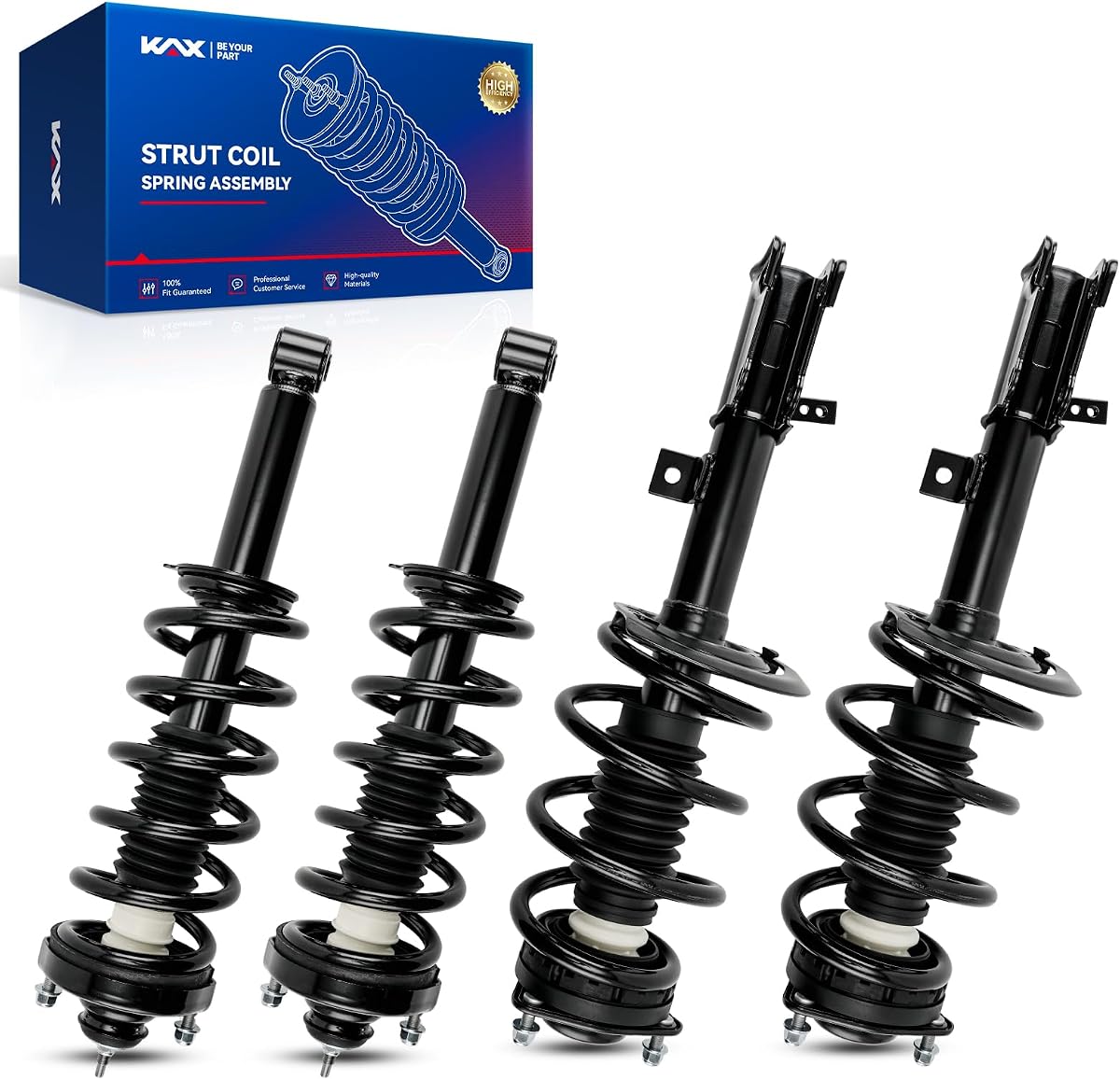 KAX Complete 4 Piece Front and Rear Strut Assembly Kit for 2011-2019 Dodge Journey, 2x Shock Absorber Struts with Coil Spring, 2x Shock Absorber Struts, Full Set Replaces All 4 Corners