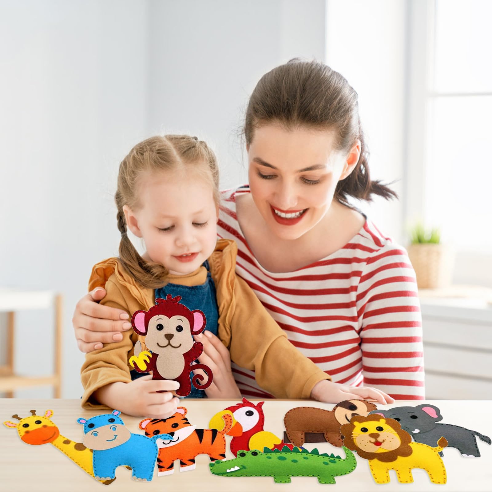 Kit Manualidades Niños Con Fieltro - Animales Para Coser, Educativo Y Divertido Kit Manualidades Niños Con Fieltro - Animales Para Coser, Educativo Y Divertido