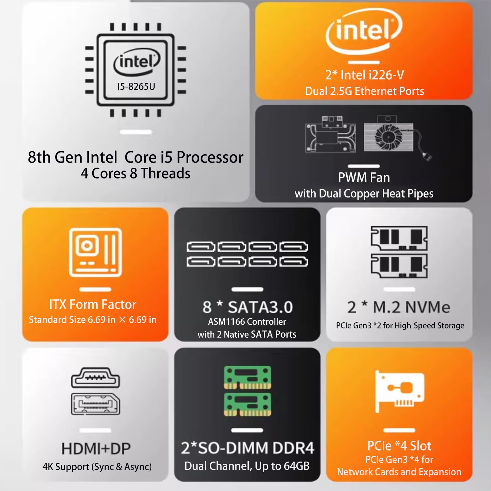 Amazon | Mini-ITX マザーボード、クアッドコア8スレッド低電力CPU