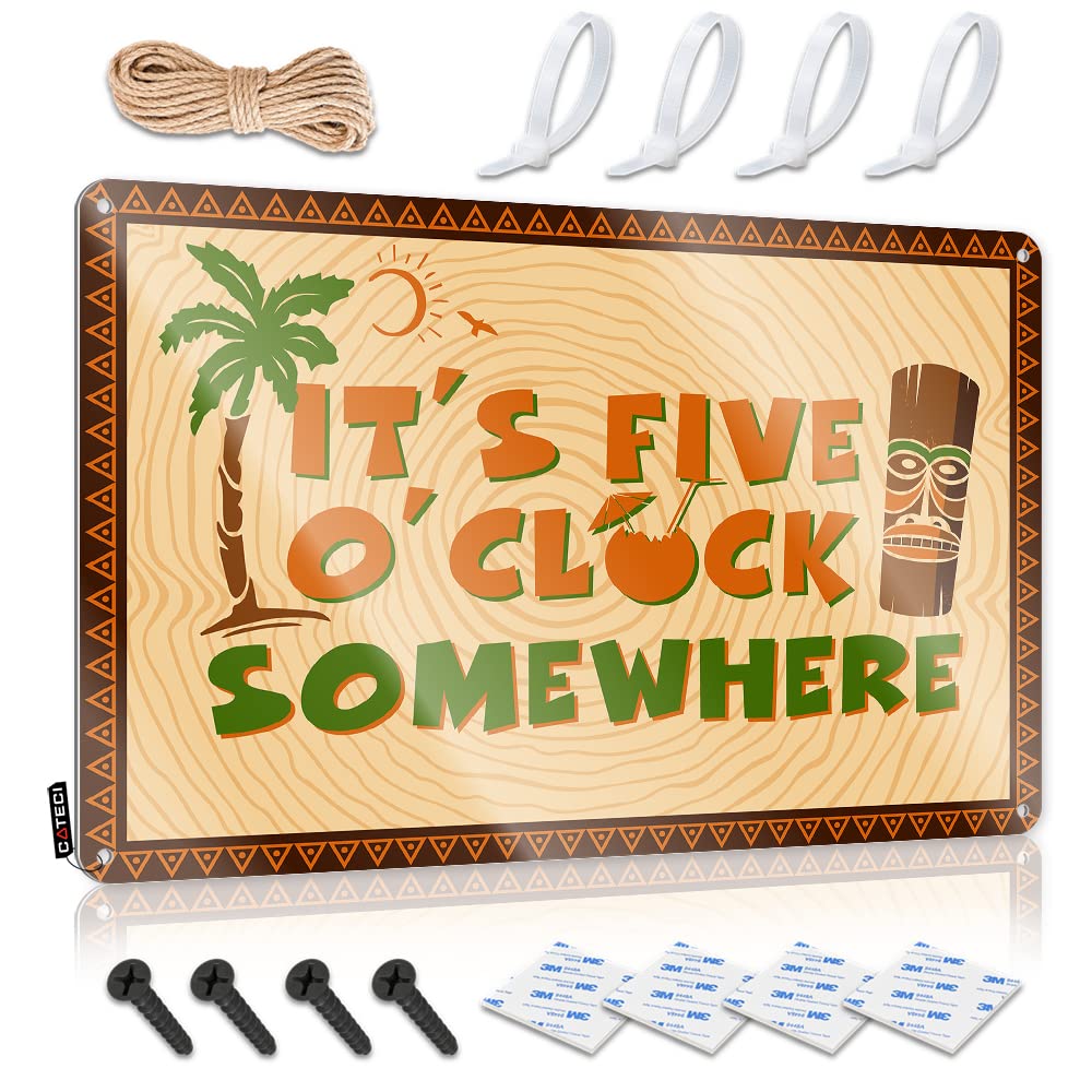 IBWNBBUSN Funny Signs Billiard It'S 5 O'Clock Somewhere Tin Sign Beer Signs Metal Vintage Funny Signs Billiard(30X40CM)