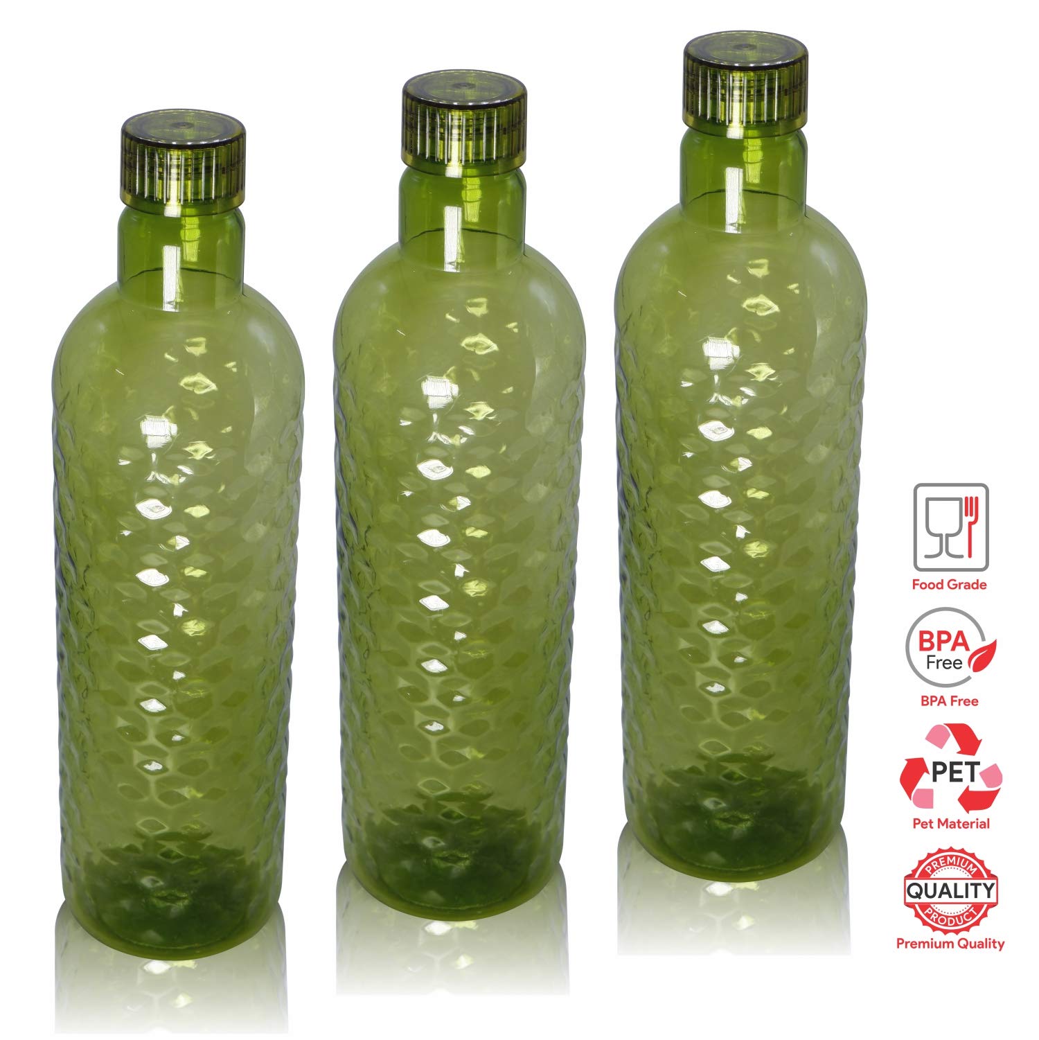 Wonder Hammer Fridge Bottle Set, Green Color, Set of 3 Bottles, Made in India, KBS00056 (Model Number: HAMMER_3_GREEN) 2