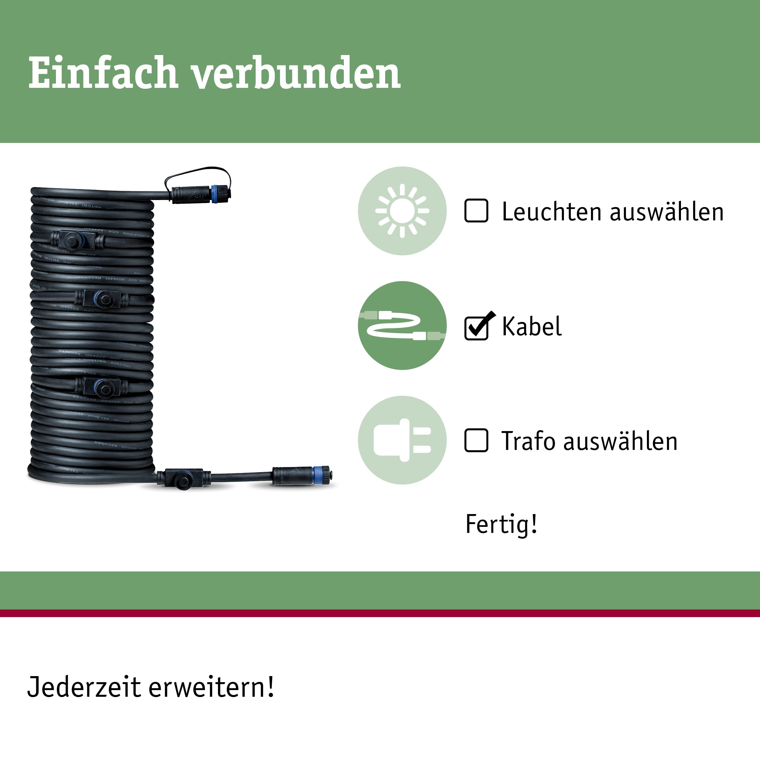 Paulmann 939.3 Sistema di Illuminazione Plug & Shine 5Fach-Verteiler 93930 Nero