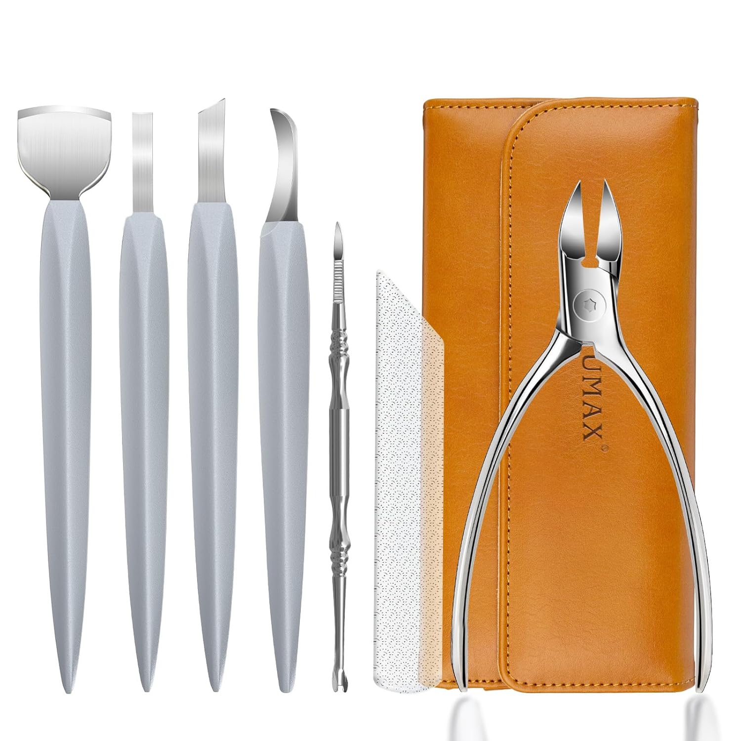FUMAX 7PCS Pedicure Tools for Feet, Ingrown Toenail Removal Treatment Kit