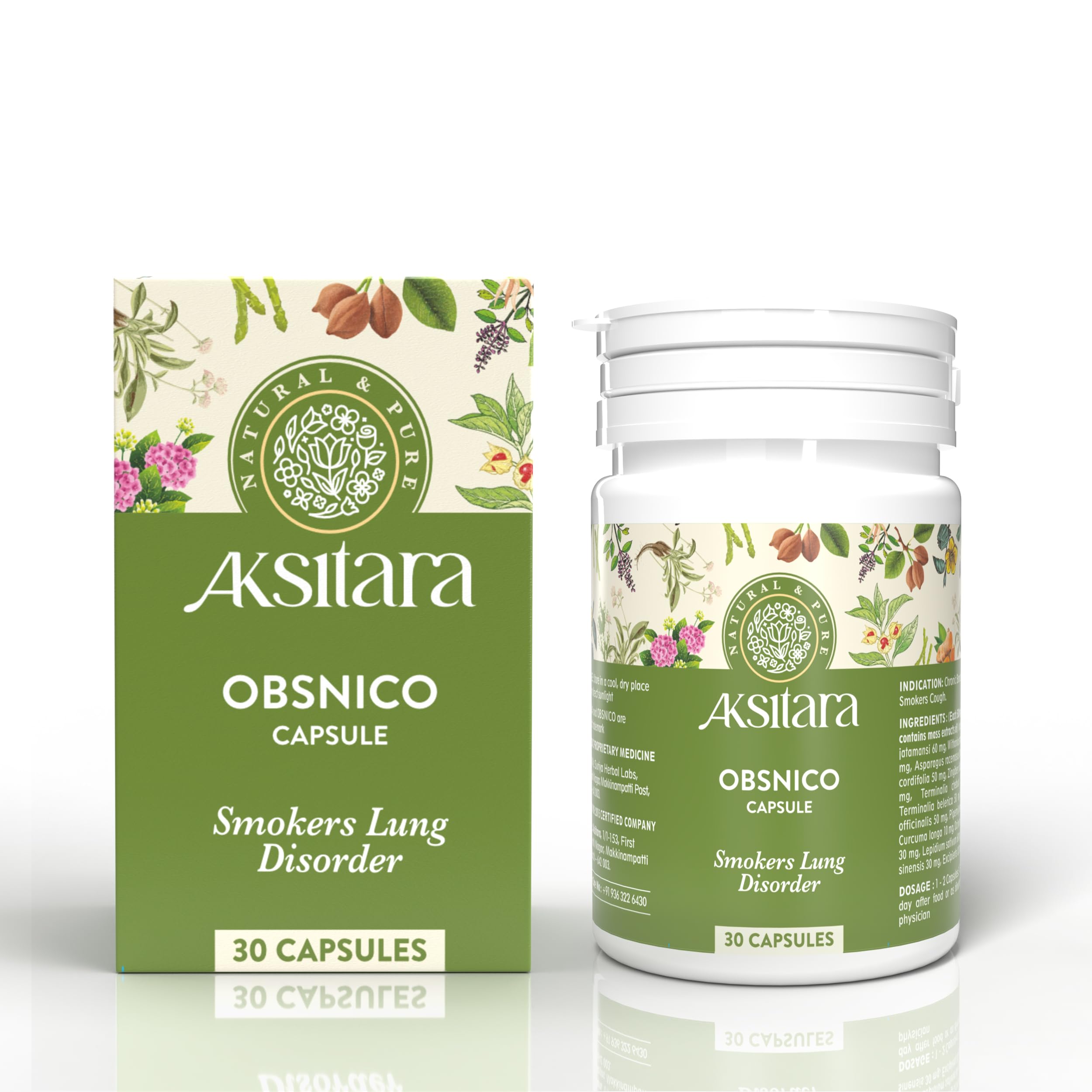 Aksitara Obsnico Capsule For Smokers lung disorder-Ayurvedic capsules-30's pack-image-33
