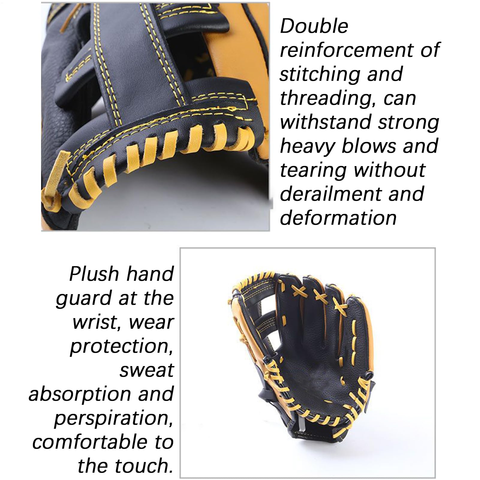 Baseballhandschuh - Weicher Baseball Trainingshandschuh - Trainingsschutzhandschuhe Für Ballsport Lederne Outfield Mitts Für Wettkampf
