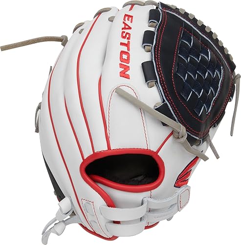 Vista 54 de Easton Guantes de sóftbol de lanzamiento rápido de la colección profesional Tamaños 11.5" - 13" Múltiples estilos Tela tejida dividida